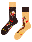 Chaussettes rigolotes Renne et Père Noël